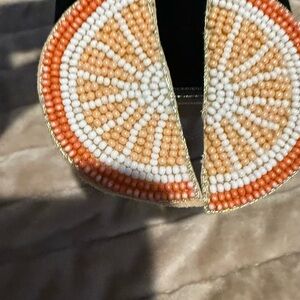 Orange bead earrings